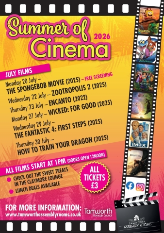 A graphic of all the cinema screenings 