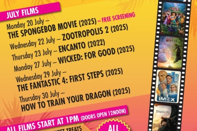A graphic of all the cinema screenings 